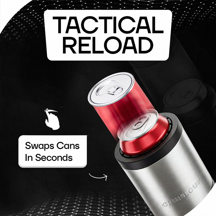 Stainless Steel Single Tactical Reload Can Holder for one 12 oz can